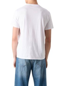 Camiseta Calvin Klein Redbox branca para homem.