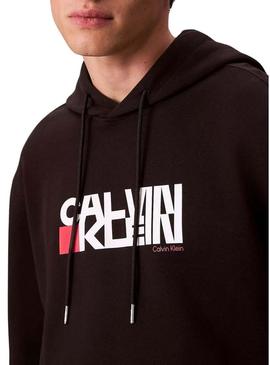 Moletom Calvin Klein CK Redbox preto para homem.