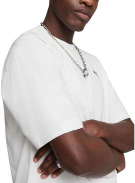 Camiseta Puma Wardrobe Boxy branca para homem.