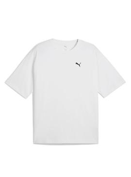 Camiseta Puma Wardrobe Boxy branca para homem.