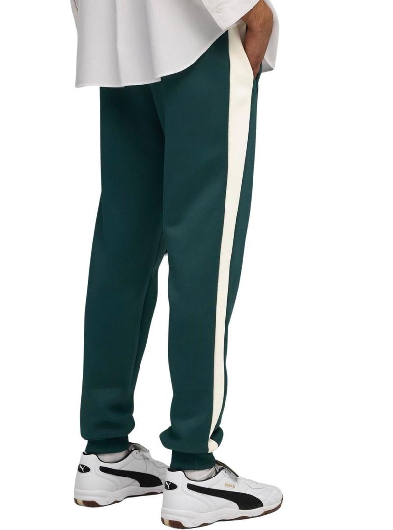 Calça esportiva Puma T7 Always On verde para homem.