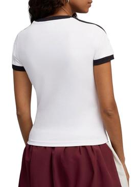Camiseta Puma T7 slim branca para mulher.