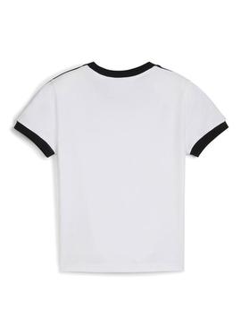 Camiseta Puma T7 slim branca para mulher.