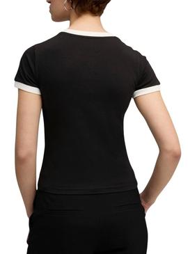 Camiseta Puma T7 slim preta para mulher.