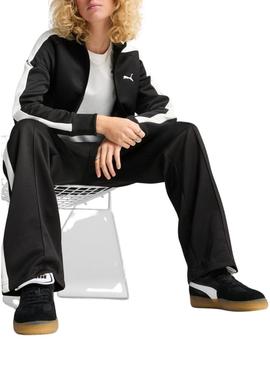 Jaqueta esportiva Puma T7 preta para mulher.