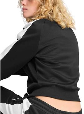 Jaqueta esportiva Puma T7 preta para mulher.