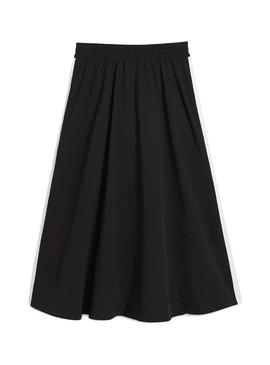 Saia Puma T7 woven midi preta para mulher.