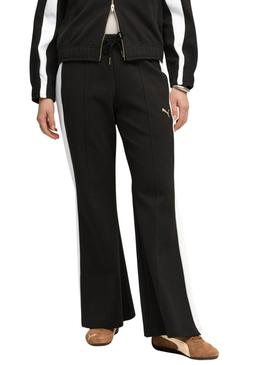 Calça esportiva Puma T7 flare preta para mulher.