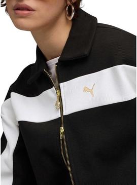 Jaqueta esportiva Puma T7 Relaxed preta para mulher.