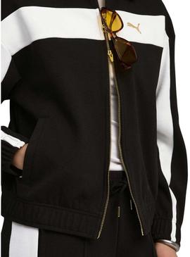 Jaqueta esportiva Puma T7 Relaxed preta para mulher.