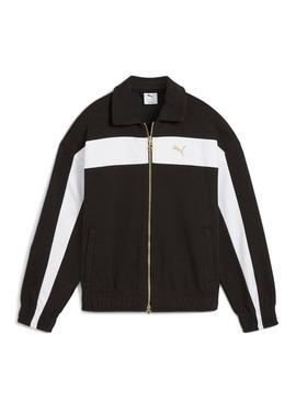 Jaqueta esportiva Puma T7 Relaxed preta para mulher.