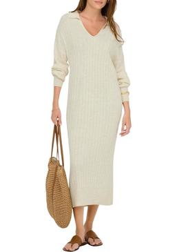 Vestido Only Tessa bege para mulher.