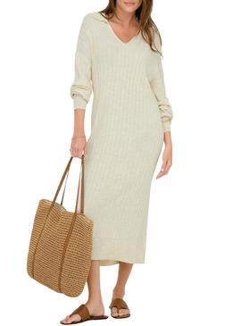 Vestido Only Tessa bege para mulher.