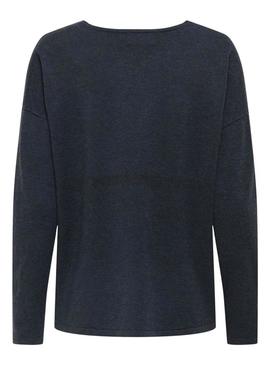 Camisa de manga larga azul marino Malio Only para mulher.