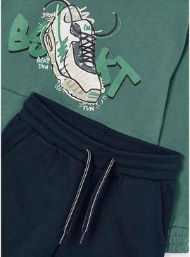 Conjunto de treino Mayoral com estampa verde para menino