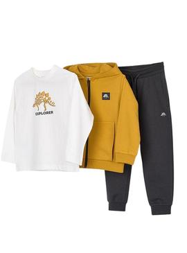 Conjunto de moletom Mayoral camiseta branca explorer para menino.