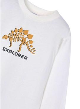 Conjunto de moletom Mayoral camiseta branca explorer para menino.