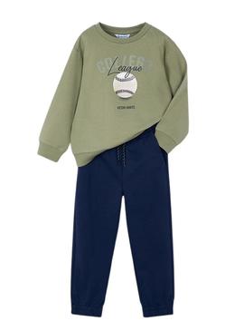 Fato de treino Mayoral College verde para menino