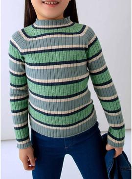 Camisola Mayoral verde com decote em V para menina