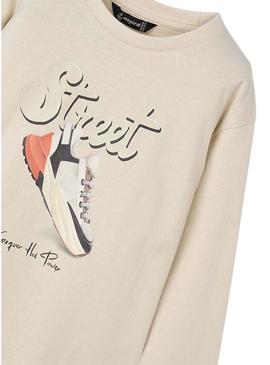 Camiseta Mayoral street bege para menino