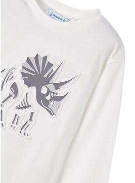 Camiseta Mayoral dinossauro em relevo para menino