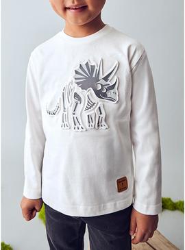 Camiseta Mayoral dinossauro em relevo para menino