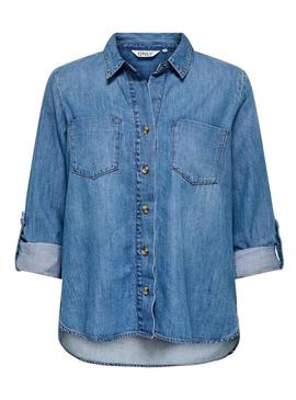 Camisa Only Yasmin em denim leve para mulher