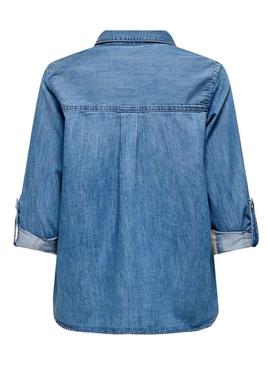 Camisa Only Yasmin em denim leve para mulher