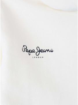 Moletom Pepe Jeans Anne branco para menina.