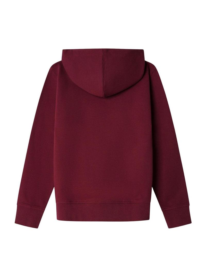 Moletom Pepe Union Jack com capuz granate para crianças