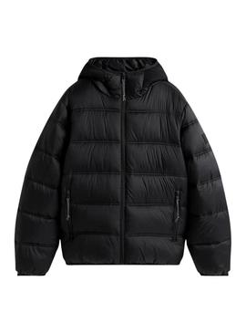 Jaqueta Tommy Jeans com capuz e logo preto para homem.