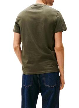 Camisa Tommy Jeans Flag verde para homens