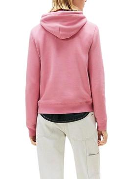Moletom Tommy Jeans Linear Hoodie rosa para mulher