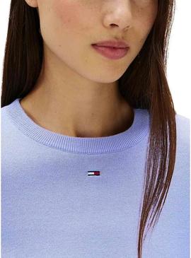 Camisola Tommy Jeans Essential Crew azul para mulher