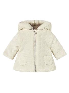 Casaco Mayoral reversível em tom tostado para bebê.