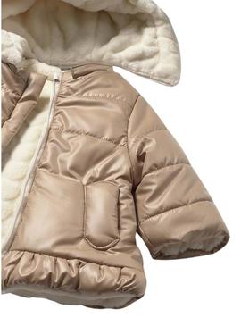 Casaco Mayoral reversível em tom tostado para bebê.