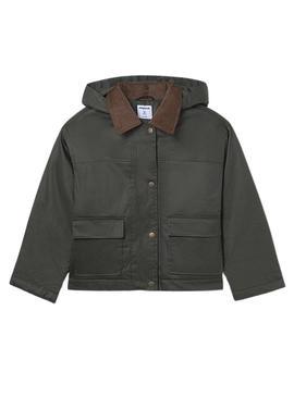 Jaqueta encerada verde da Mayoral para meninas