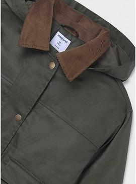 Jaqueta encerada verde da Mayoral para meninas