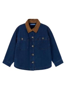 Camisa de ganga escura Mayoral para meninas e meninos