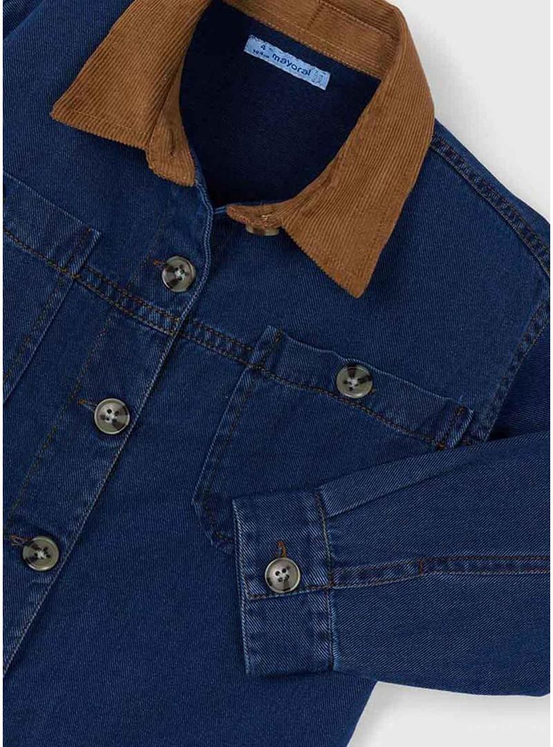 Camisa de ganga escura Mayoral para meninas e meninos