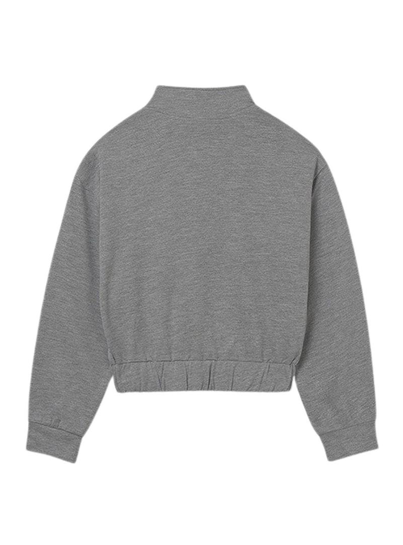 Moletom Mayoral cinza em relevo com letras para menina.