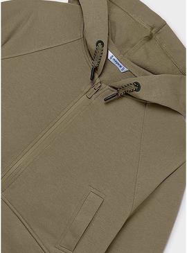 Moletom com zíper verde Mayoral para menina.