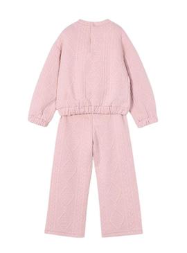 Conjunto de moletom cor de rosa acolchoado da Mayoral para menina.
