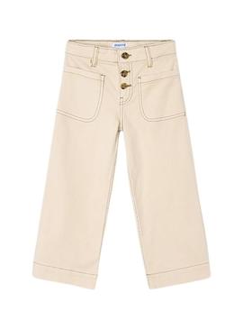 Calça de sarja bege para menina Mayoral