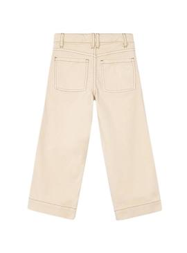 Calça de sarja bege para menina Mayoral