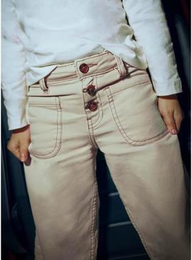 Calça de sarja bege para menina Mayoral