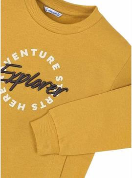 Moletom Mayoral bordado mostarda para menino