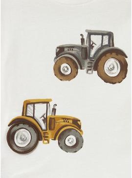 Camiseta Mayoral interativa trator branca bebê