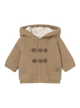 Jaqueta Mayoral tricot tostada para recém-nascido
