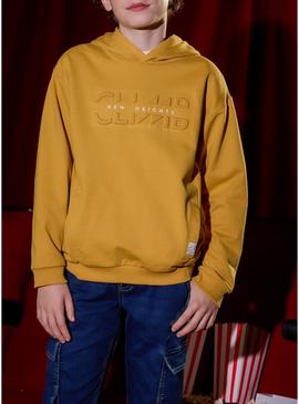 Moletom com capuz mostarda Mayoral para menino